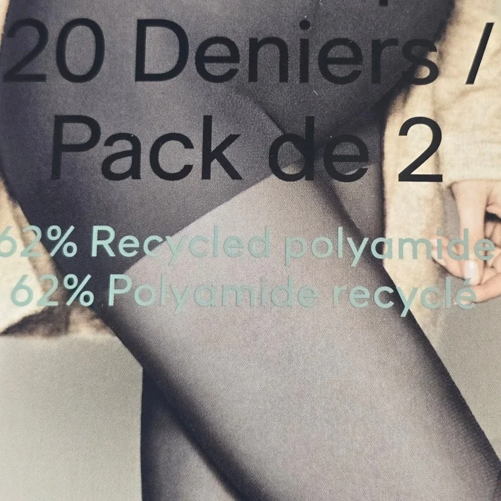 H&M Mama Tights Black Semi Shiny 2-Pack Women M Maternity Hosiery Invisible Toe‎